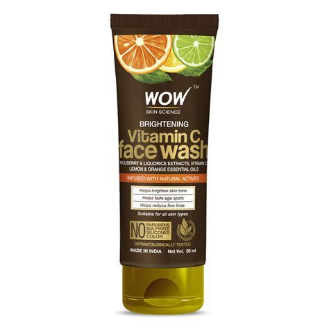 Buy Wow Skin Science Brightening Vitamin-C Face Wash 50 ml | 19 Minutes ...