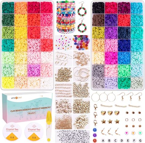 Amazon.com: HTVRONT Clay Beads Bracelets Making Kit -16300 PCS Clay ...