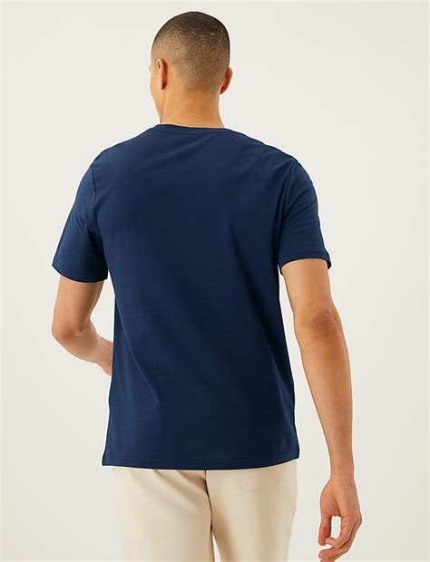 Buy Pure Cotton Colour Block Crew Neck T-Shirt at Marks & Spencer
