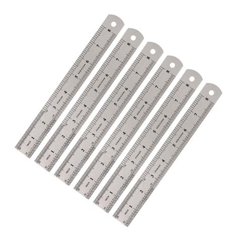 Metal Ruler Set 8 Inch (20 cm) - Classic Stainless Steel Ruler - Metal ...