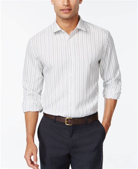 Alfani Long-Sleeve Stripe Shirt, Only at Macy's - Casual Button-Down ...