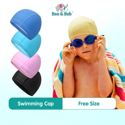 🐘Boo&Bub🐘 Cute Swimming Cap For Children | Girl Waterproof Elastic Swim ...