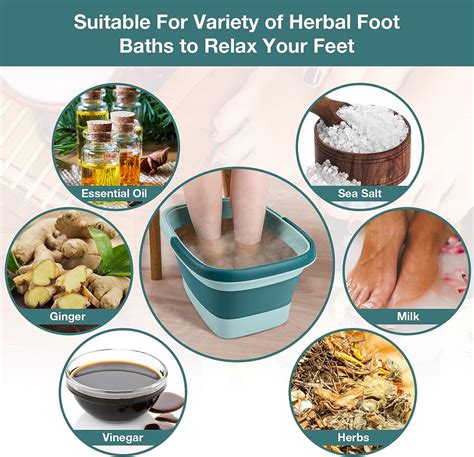 Udefineit Large Collapsible Foot Bath Soak Tub | 15L/4 Gallons Portable Feet Spa Basin with ...