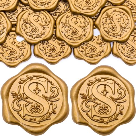 Amazon.com: SWANGSA 100 Pack Letter S Wax Seal Stickers, Antique Gold ...