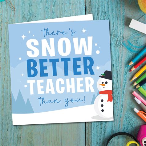 Snow Better Teacher Christmas Card - The Paperlane