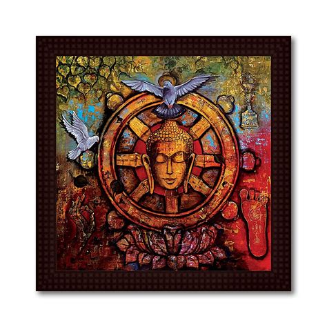 Tamatina Religious Art Wooden Texture Framed Canvas Painting | Lord ...