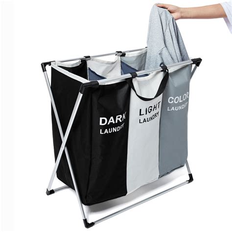 3 Pack Tall Slim Laundry Hamper with Extended Handles Thin Collapsible ...