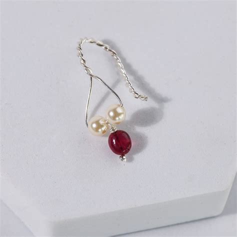 Silver Big Bali with Pearls and Ruby