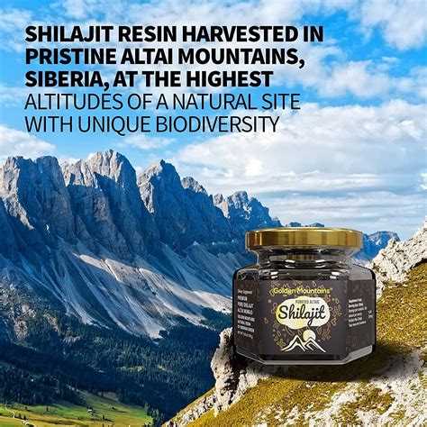 Siberian Altai Golden Mountains Shilajit Resin 100g - Quality & Safety Certified - Includes ...