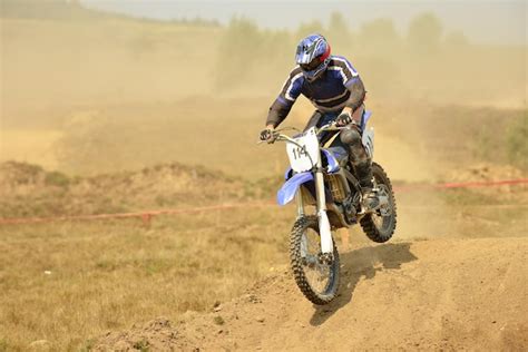 Motocross bike in a race representing concept of speed and power in ...