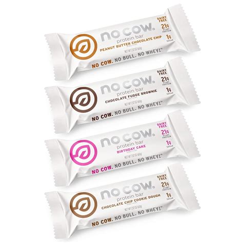 Amazon.com : No Cow High Protein Bars, 20g Plus Plant Based Vegan ...