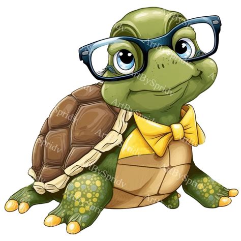 Cute Turtle Print Clip Art Png File Digital Instant Download,kids ...