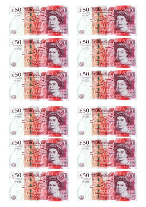Buy 12 x 50£ Notes Edible Money Pounds Edible Rice Paper Cupcake ...