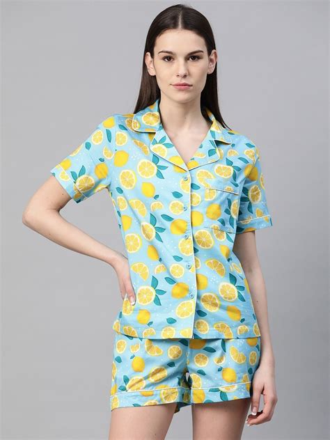 Women Printed Night Suit Set with Shorts – Stilento