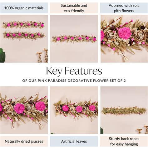 Pink Paradise Decorative Flower Set Of 2 Online - Premium Decorative ...
