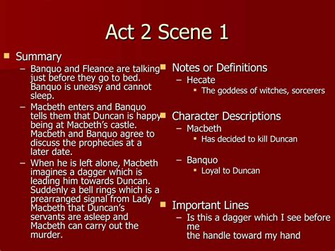 Macbeth Act 2 Notes Teacher | PPT