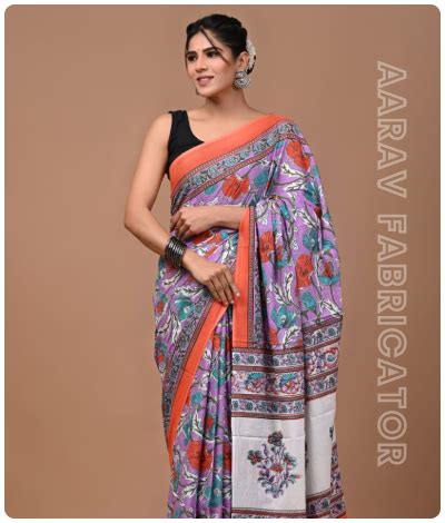 Sanganeri Hand Block Printed Saree | Wholesale Manufacturer Jaipur