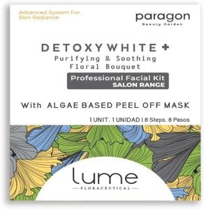 Lume Beauty Detoxy white +, 8 steps facial kit with Sea algae peel off ...