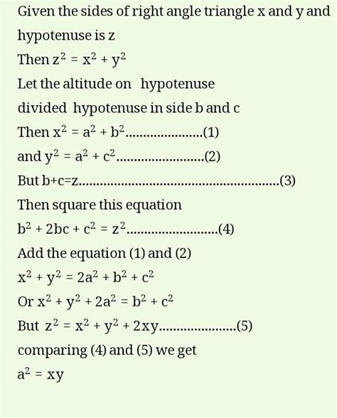 In a right triangle with sides x and y, hypotenuse z, the altitude ...