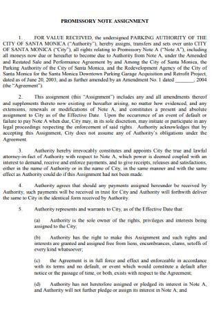 Image result for Assignment of Promissory Note Sample