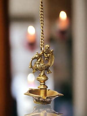 Buy Aakrati Brass Hanging Bird Oil Lamp Decorative Statue in Antique ...