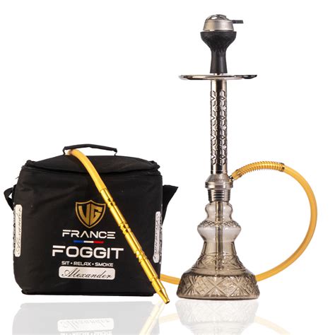 Buy Alexander Hookah with Bag - Transparent Base / Silver Stem – shopdop.in