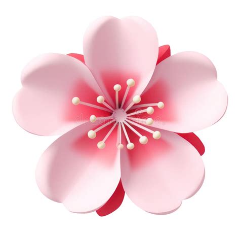 Sakura Flower 3d Illustration. Cherry Blossom Flower 3d Clipart ...