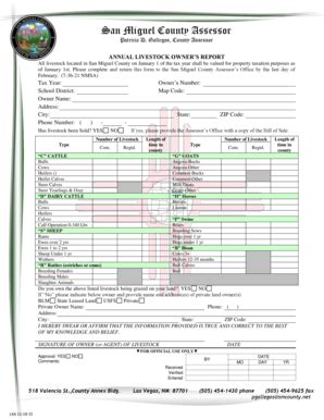 Fillable Online Annual Livestock Owners Report Fax Email Print - pdfFiller