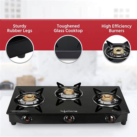 LPG Gas Stove with 3 Burners & Manual Ignition – Lifelong Online