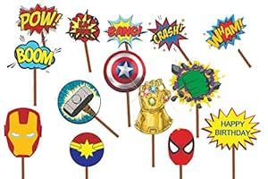 Simply Good Avengers Superhero Theme Cutout/Photo Booth Props Birthday ...