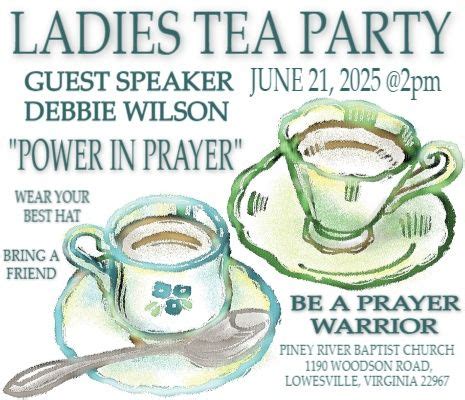 Ladies Power in Prayer Tea Party, 1190 Woodson Rd, Roseland, VA, United ...