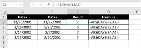 How to Use Days Function in Excel 的图像结果