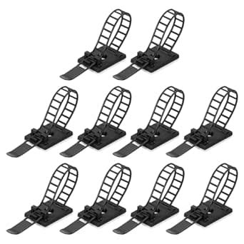uxcell 100 Pcs Self Adhesive Cable Clips, Adjustable Nylon Cable Clips ...