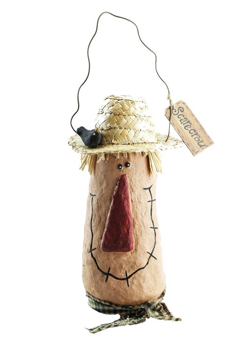 Buy Craft Outlet Papier Mache Scarecrow with Hanger Figurine, 9-inch ...