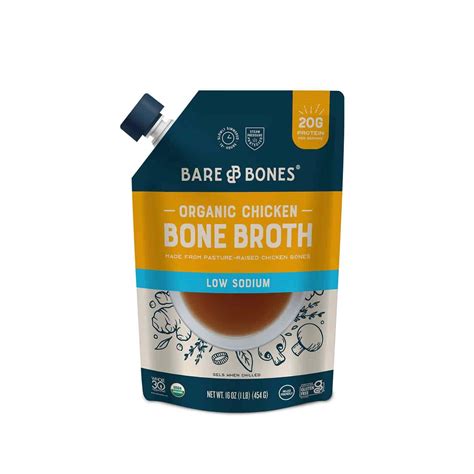 Organic Chicken Bone Broth, Low Sodium, 16 Fl Oz