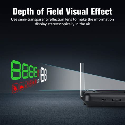 Heads Up Display for Cars Hud T900 Speedometer GPS EUOBD with Screen On ...