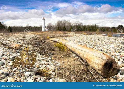 Sturgeon point lighthouse stock photo. Image of shore - 54476806