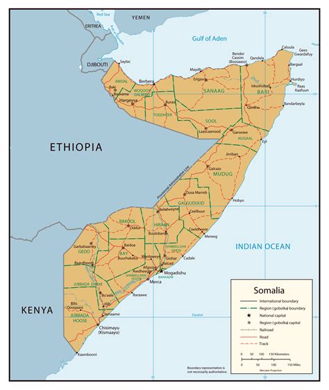 Administrative map of Somalia. Somalia administrative map | Vidiani.com ...