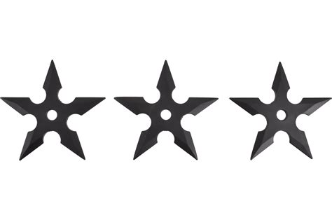 Ninja Shuriken Throwing Stars, black Rubber (5 points) - 3pc Lot ...