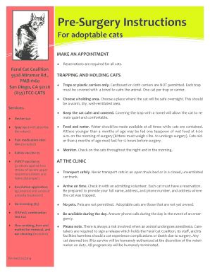 Fillable Online For adoptable cats Fax Email Print - pdfFiller