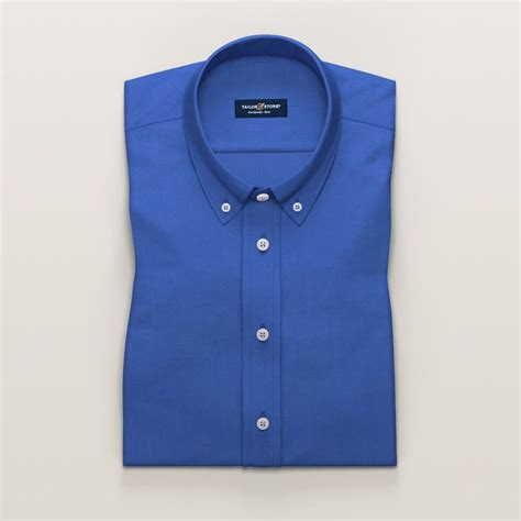 Royal blue short-sleeved linen shirt | Tailor Store®
