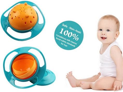 0617 Portable Non Spill Feeding Toddler Gyro Bowl 360 Degree Rotating ...