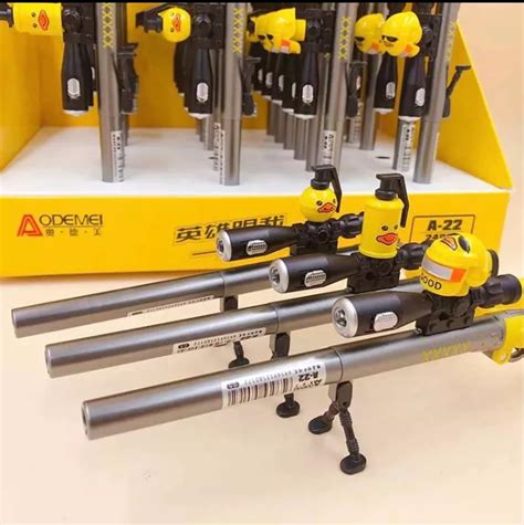 Chrome Cool Gun Shape Ballpoint Pen - 2 Pack,0.38mm Medium Point,Black ...