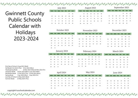 Gwinnett County Public Schools Calendar - US School Calendar