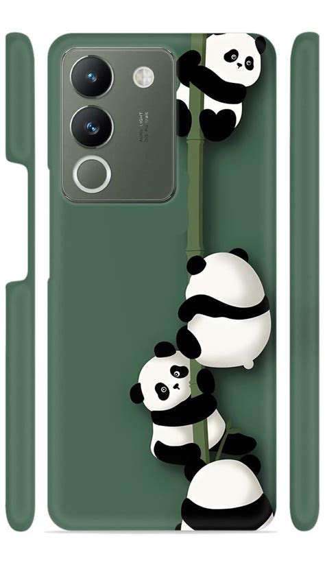 YAPZONE Cute Panda Green Designer Printed Hard Back Cover for Vivo T4X ...