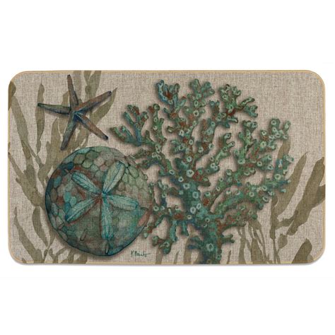 CounterArt Crescent Beach Shells Linen Look Indoor/Outdoor Floor Mat ...