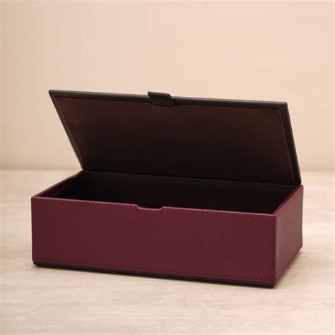 PURE HOME + LIVING Red Faux Leather Box with Lid : Amazon.in: Home ...