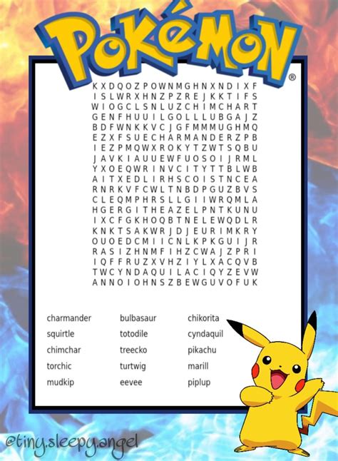 Word Search Pokemon Printable - Printable Word Searches