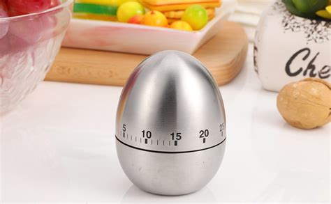 LIMBANI BROTHERS Egg Shape Kitchen Timer Cute Manual,Stainless Steel ...