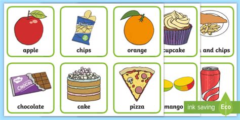 Healthy and unhealthy food flashcards | KS1 and KS2